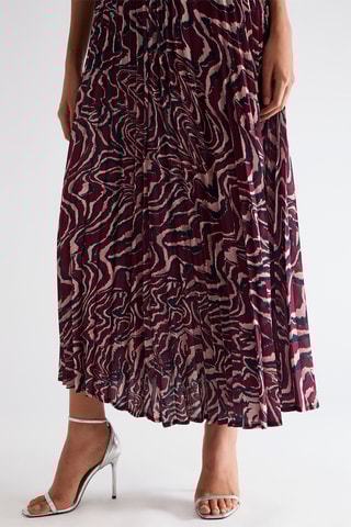 Jupe plissée taille haute - Bordeaux