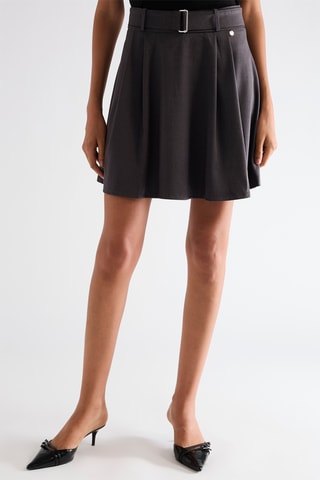 Jupe patineuse taille haute - Gris foncé