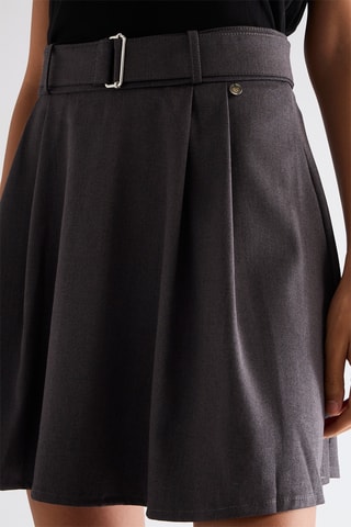 Jupe patineuse taille haute - Gris foncé