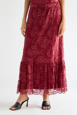 Jupe longue en dentelle - Bordeaux