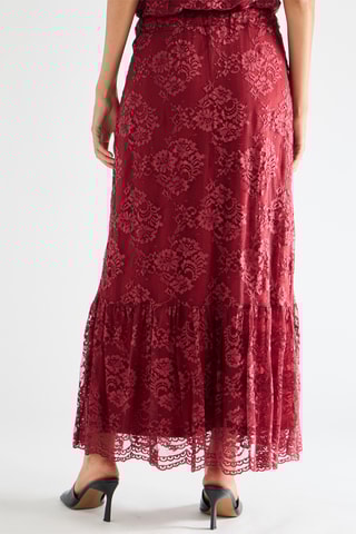 Jupe longue en dentelle - Bordeaux