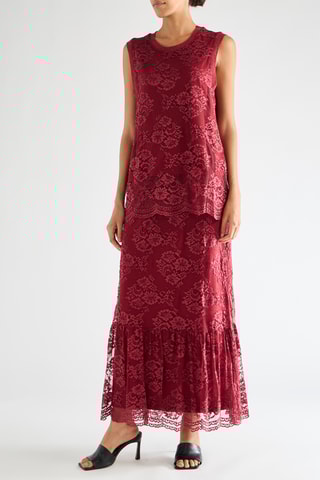 Jupe longue en dentelle - Bordeaux