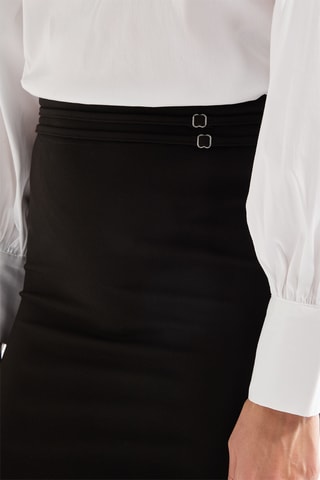 Jupe midi taille haute - Noir