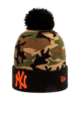 Bonnet à pompom New York Yankees Cuff Camo - Kaki et noir