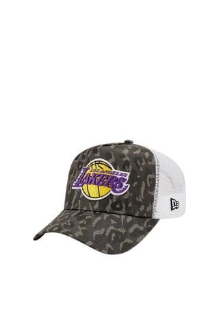 Casquette Trucker Los Angeles Lakers Leopard Print A-Frame - Noir et gris