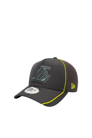 Casquette Los Angeles Lakers Feather Pipe Grey A-Frame Trucker - Gris et jaune