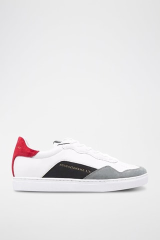 Sneakers en cuir et nubuck - Blanc et gris