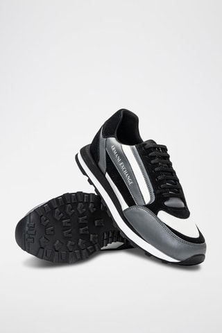 Sneakers en cuir Noir et gris