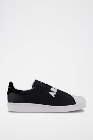 Sneakers en cuir et nubuck Noir et blanc