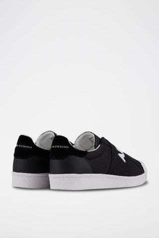 Sneakers en cuir et nubuck Noir et blanc