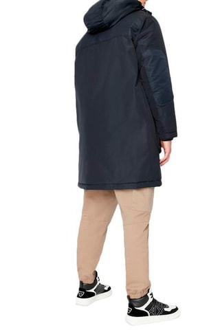 Manteau long à capuche - Bleu marine