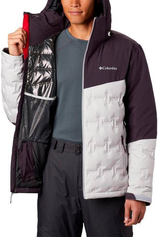 Veste de ski à capuche Wild Card - Gris clair et violet foncé