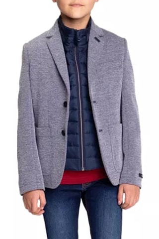 Veste de costume trompe-l'oeil - Gris chiné