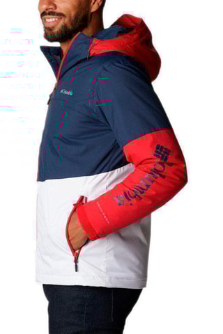 Coupe-vent à capuche Point Park - Bleu marine et rouge