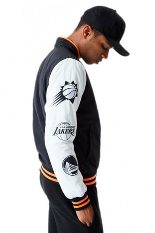 Bomber en laine NBA - Ecru et noir