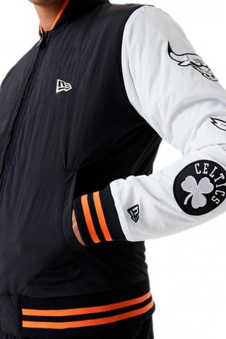 Bomber en laine NBA - Ecru et noir