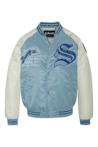 Blouson Varsity Princeton 2 - Ciel et blanc