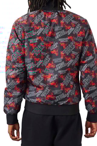 Bomber Logo Print Chicago Bulls - Noir et rouge
