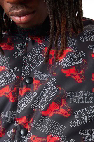 Bomber Logo Print Chicago Bulls - Noir et rouge