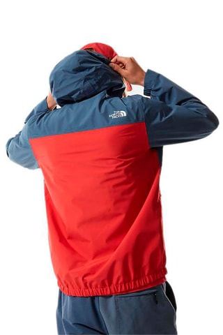 Coupe-vent à capuche - Bleu et rouge