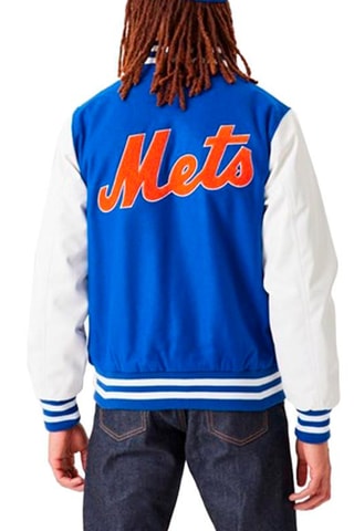 Teddy en laine MLB Wordmark Varsity Ney York Mets - Bleu et blanc