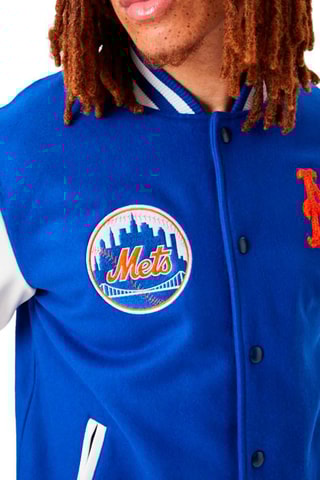 Teddy en laine MLB Wordmark Varsity Ney York Mets - Bleu et blanc