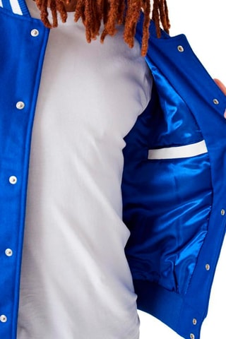 Teddy en laine MLB Wordmark Varsity Ney York Mets - Bleu et blanc