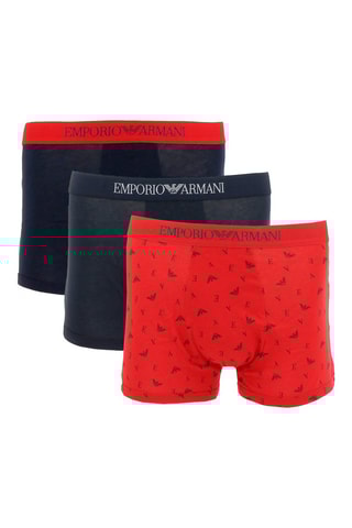 3 boxers - Bleu marine, noir et rouge