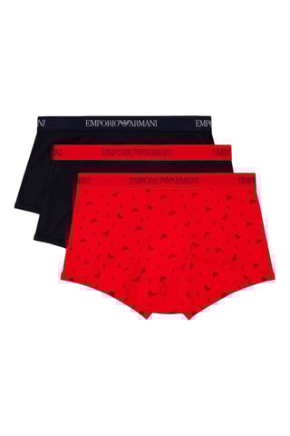 3 boxers - Bleu marine, noir et rouge