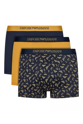 3 boxers - Bleu marine et orange