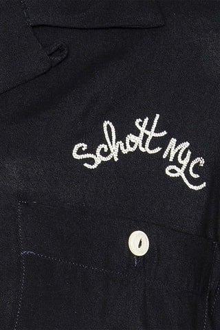 Chemise regular Bowling - Bleu marine