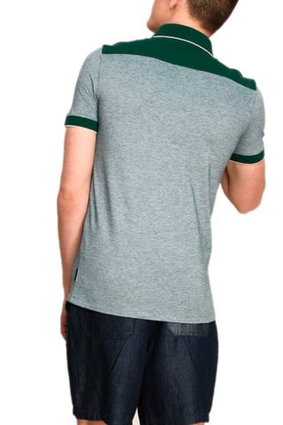 Polo Gris chiné et vert