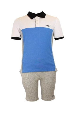 Polo et bermuda - Gris clair chiné