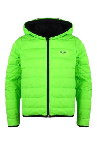 Doudoune réversible à capuche - Noir et vert fluo