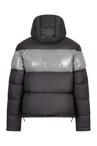 Doudoune à capuche - Noir et gris