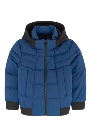 Doudoune à capuche - Bleu et noir