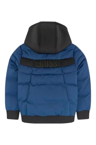 Doudoune à capuche - Bleu et noir