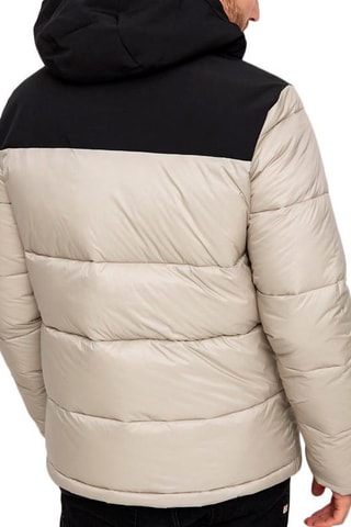 Doudoune à capuche - Beige et noir