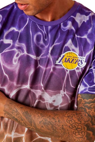 T-shirt NBA Tm Color Wtr Print Los Angeles Lakers - Violet et moutarde