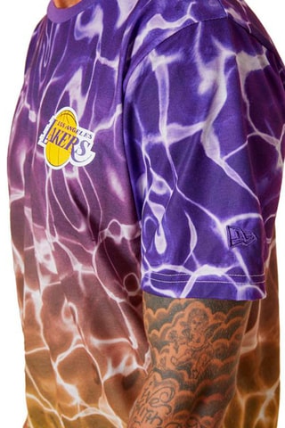 T-shirt NBA Tm Color Wtr Print Los Angeles Lakers - Violet et moutarde