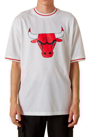 T-shirt NBA Mesh Team Logo Ovrszd Chicago Bulls - Blanc