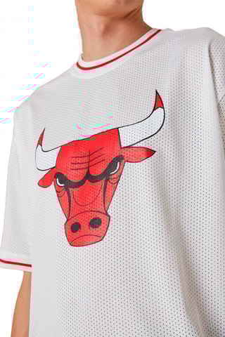T-shirt NBA Mesh Team Logo Ovrszd Chicago Bulls - Blanc