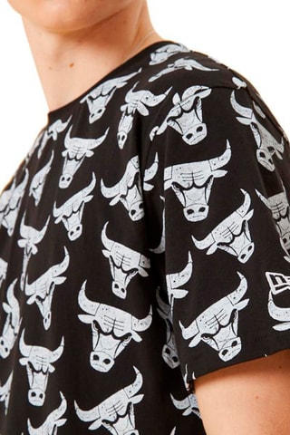 T-shirt Distressed Logo Chicago Bulls - Noir et blanc