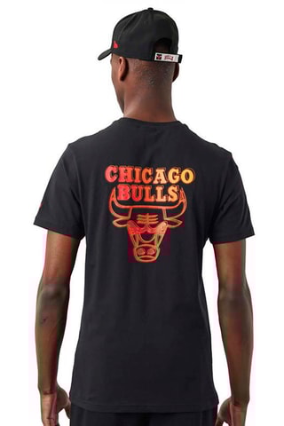 T-shirt NBA Neon Fade Chicago Bulls - Noir