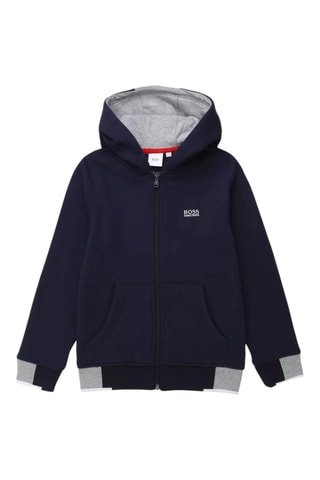 Sweat à capuche - Bleu marine et blanc