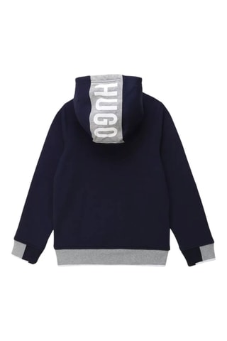Sweat à capuche - Bleu marine et blanc