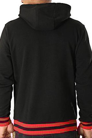 Sweat à capuche NBA Stripe Rib Chicago Bulls - Noir et rouge