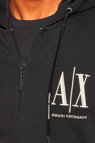 Sweat à capuche - Bleu marine et blanc