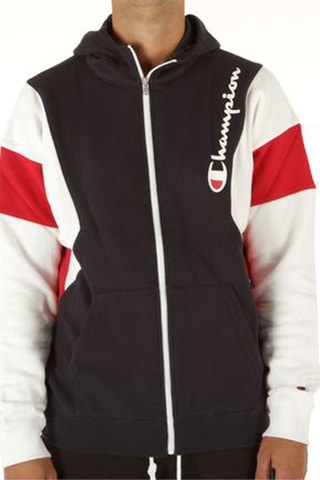 Sweat à capuche - Bleu marine et blanc