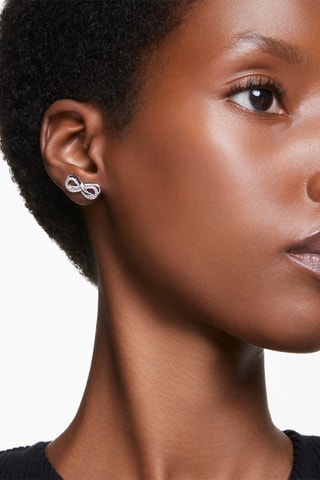 Puces ornées de cristaux Swarovski Hyperbola - Argenté et blanc